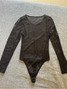 Black Long Sleeve Lace Bodysuit